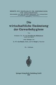 Cover von Die wirtschaftliche Bedeutung der Gewerbehygiene