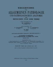 Cover von Ergebnisse der Allgemeinen Pathologie und Pathologischen Anatomie des Menschen und der Tiere