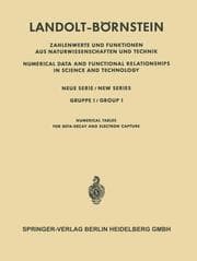 Cover von Numerische Tabellen für Beta-Zerfall und Elektronen-Einfang / Numerical Tables for Beta-Decay and Electron Capture