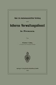 Cover von Ueber die staatswissenschaftliche Vorbildung zum höheren Verwaltungsdienst in Preussen