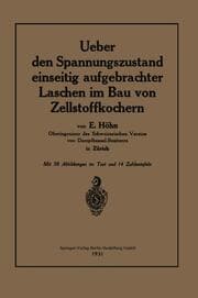 Cover von Ueber den Spannungszustand einseitig aufgebrachter Laschen im Bau von Zellstoffkochern