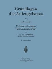 Cover von Grundlagen des Aufzugsbaues