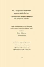 Cover von Die Embryogenese des Gehirns paurometaboler Insekten