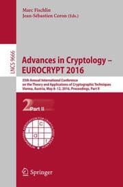 Cover von Advances in Cryptology - EUROCRYPT 2016