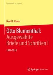 Cover von Otto Blumenthal: Ausgewählte Briefe und Schriften I