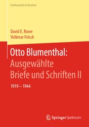Cover von Otto Blumenthal: Ausgewählte Briefe und Schriften II