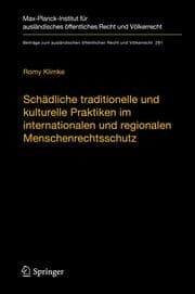 Cover von Schädliche traditionelle und kulturelle Praktiken im internationalen und regionalen Menschenrechtsschutz