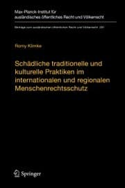 Cover von Schädliche traditionelle und kulturelle Praktiken im internationalen und regionalen Menschenrechtsschutz