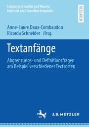 Cover von Textanfänge