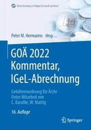 Cover von GOÄ 2022 Kommentar, IGeL-Abrechnung