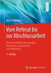 Cover von Vom Referat bis zur Abschlussarbeit