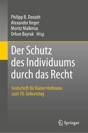 Cover von Der Schutz des Individuums durch das Recht