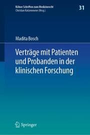 Cover von Verträge mit Patienten und Probanden in der klinischen Forschung