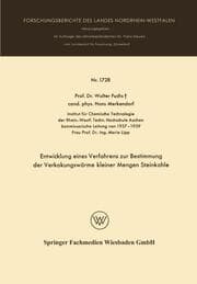 Cover von Entwicklung eines Verfahrens zur Bestimmung der Verkokungswärme kleiner Mengen Steinkohle