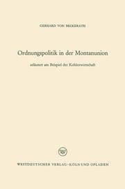 Cover von Ordnungspolitik in der Montanunion