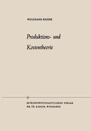 Cover von Produktions- und Kostentheorie