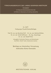 Cover von Beiträge zur chemischen Verwertung technischer Buten-Gemische