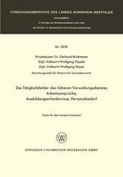 Cover von Die Tätigkeitsfelder des höheren Verwaltungsdienstes