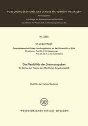 Cover von Die Flexibilität der Staatsausgaben