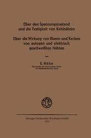 Cover von Über den Spannungszustand und die Festigkeit von Kehlnähten