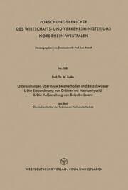 Cover von Untersuchungen über neue Beizmethoden und Beizabwässer I.Die Entzunderung von Drähten mit Natriumhydrid.II.Die Aufbereitung von Beizabwässern