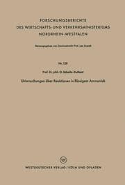 Cover von Untersuchungen über Reaktionen in flüssigem Ammoniak