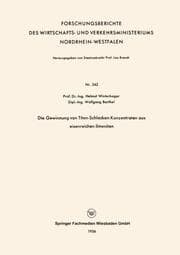 Cover von Die Gewinnung von Titan-Schlacken-Konzentraten aus eisenreichen Ilmeniten