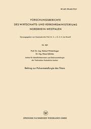 Cover von Beitrag zur Pulvermetallurgie des Titans