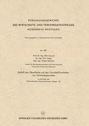 Cover von Einfluß der Oberfläche auf das Verschleißverhalten von Schmiedegesenken