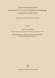 Cover von Entwicklung neuer Regel- und Kontroll-Apparate zur coulometrischen Analyse
