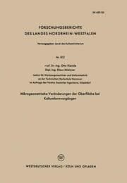 Cover von Mikrogeometrische Veränderungen der Oberfläche bei Kaltumformvorgängen