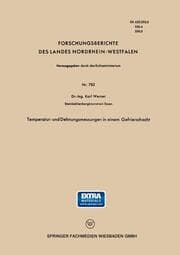 Cover von Temperatur- und Dehnungsmessungen in einem Gefrierschacht