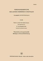 Cover von Theoretische und experimentelle Beiträge zur Grenzschichtströmung