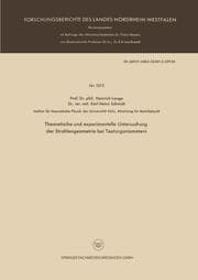 Cover von Theoretische und experimentelle Untersuchung der Strahlengeometrie bei Texturgoniometern