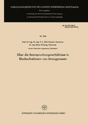 Cover von Über die Beanspruchungsverhältnisse in Blockaufnehmern von Strangpressen