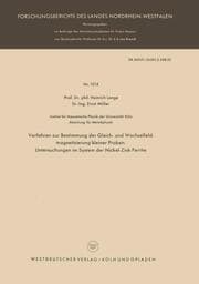 Cover von Verfahren zur Bestimmung der Gleich- und Wechselfeldmagnetisierung kleiner Proben.Untersuchungen im System der Nickel-Zink-Ferrite