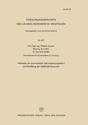 Cover von Versuche mit ummantelten Schraubenpropellern zur Ermittlung der Maßstab-Kennzahl