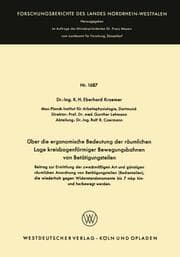 Cover von Über die ergonomische Bedeutung der räumlichen Lage kreisbogenförmiger Bewegungsbahnen von Betätigungsteilen
