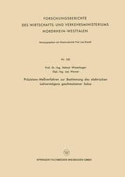 Cover von Präzisions-Meßverfahren zur Bestimmung des elektrischen Leitvermögens geschmolzener Salze