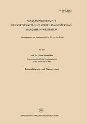 Cover von Rationalisierung und Steuersystem