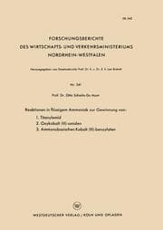 Cover von Reaktionen in flüssigem Ammoniak zur Gewinnung von: 1.Titanylamid.2.Oxykobalt (III)-amiden.3.Ammonobasischen Kobalt (III)-benzylaten