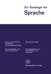 Cover von Zur Soziologie der Sprache