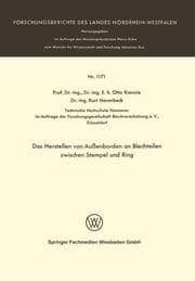 Cover von Das Herstellen von Außenborden an Blechteilen zwischen Stempel und Ring