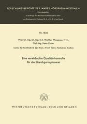 Cover von Eine vereinfachte Qualitätskontrolle für die Streichgarnspinnerei
