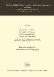 Cover von Beurteilungsmaßstäbe für mechanische Schwingungen
