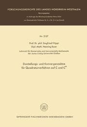 Cover von Darstellungs- und Konvergenzsätze für Quadraturverfahren auf C und Cm