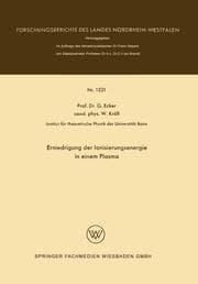Cover von Erniedrigung der Ionisierungsenergie in einem Plasma