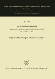 Cover von Exportmarktforschung als Informationsaufgabe