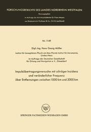 Cover von Impulsübertragungsversuche mit schräger Inzidenz und veränderlicher Frequenz über Entfernungen zwischen 1000 km und 2000 km