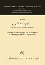 Cover von Isolierung und Untersuchungen der Oxydeinschlüsse in unberuhigten und teilberuhigten Stählen